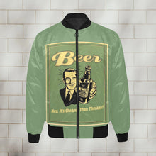 Carica l'immagine nel visualizzatore di Gallery, Men's All Over Print Quilted Bomber Jacket(Model H33) Inkedjoy