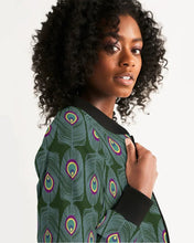 Cargar imagen en el visor de la galería, Green Women's Bomber Jacket - trisarte