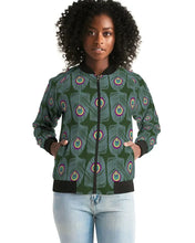 Cargar imagen en el visor de la galería, Green Women's Bomber Jacket - trisarte