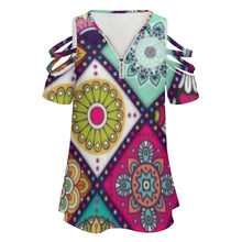 Load image into Gallery viewer, Ladies BE Zip Off Shoulder Top Inkedjoy