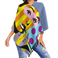 Carica l'immagine nel visualizzatore di Gallery, Knitted Cape With Fringed Edge Inkedjoy