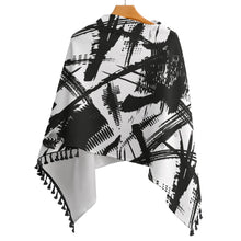Load image into Gallery viewer, Knitted Cape With Fringed Edge Inkedjoy
