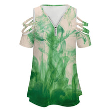 Carica l&#39;immagine nel visualizzatore di Gallery, Ladies BE Zip Off Shoulder Top Inkedjoy
