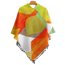 Load image into Gallery viewer, Knitted Cape With Fringed Edge Inkedjoy
