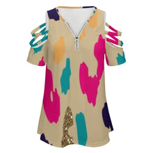 Carica l&#39;immagine nel visualizzatore di Gallery, Ladies BE Zip Off Shoulder Top Inkedjoy
