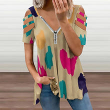Carica l&#39;immagine nel visualizzatore di Gallery, Ladies BE Zip Off Shoulder Top Inkedjoy
