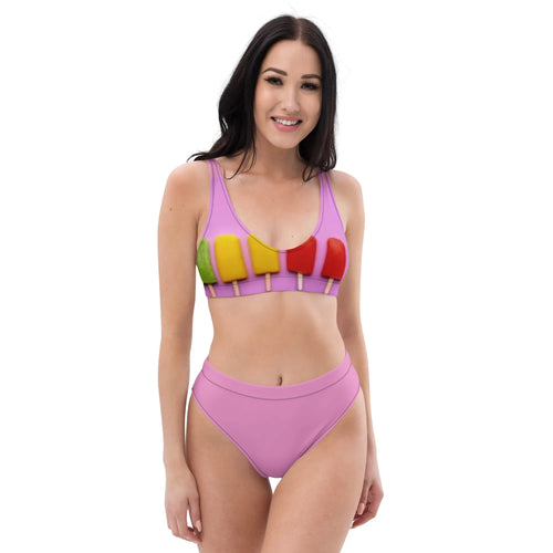 Bikini ice ecosostenibile a vita alta con stampa all over - trisarte