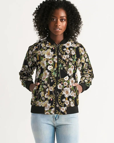 Floral Women's Bomber Jacket - trisarte