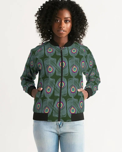 Green Women's Bomber Jacket - trisarte