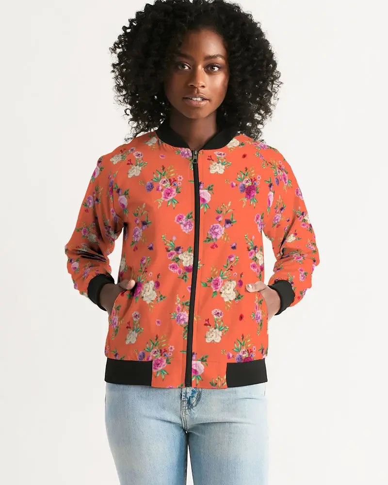 Orange Women's Bomber Jacket - trisarte