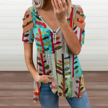 Carica l&#39;immagine nel visualizzatore di Gallery, Ladies BE Zip Off Shoulder Top Inkedjoy
