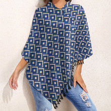 Carica l&#39;immagine nel visualizzatore di Gallery, Knitted Cape With Fringed Edge Inkedjoy
