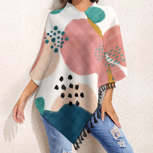 Load image into Gallery viewer, Knitted Cape With Fringed Edge Inkedjoy
